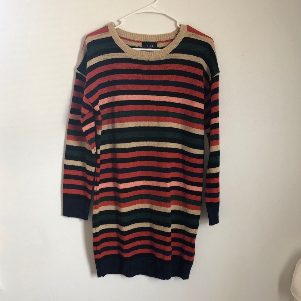 Vici striped sweater dress